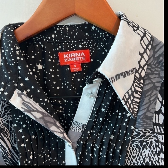 Kirna Zabete For Target Black, Grey And White Abstract Stars High-Low Dress - Picture 4 of 16